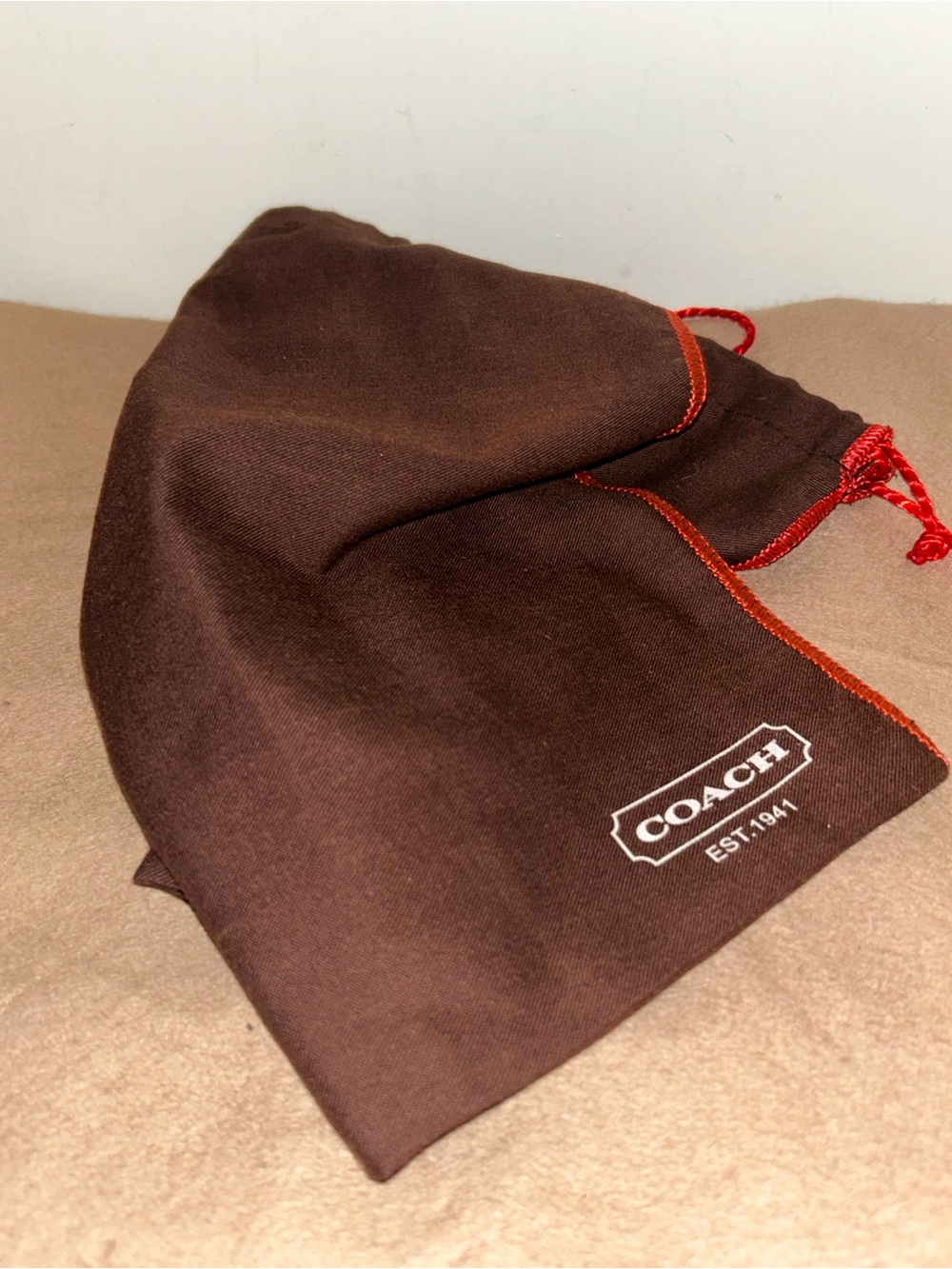 Coach Madison model, the Sophia Satchel. Upcycled Mushroom Charm and Dust Bag - Picture 10 of 10